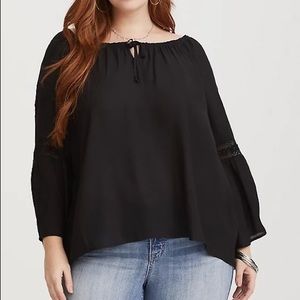 Torrid Black Long Sleeve Blouse